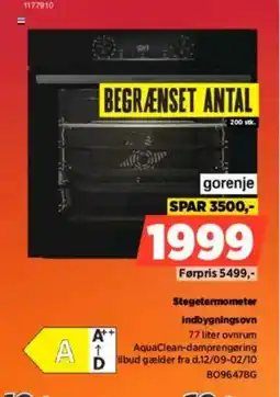 Power Gorenje stegetermometer indbygningsovn tilbud