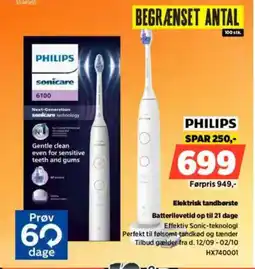 Power PHILIPS Elektrisk tandbørste Batterilevetid op til 21 dage tilbud