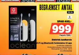 Power Oclean elektrisk tandbørste vi-fi og bluetooth forbindelse til app tilbud