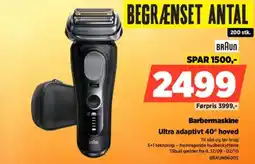 Power BRAUN Barbermaskine Ultra adaptivt 40° hoved tilbud