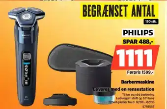 Power PHILIPS Barbermaskine Leveres med en rensestation tilbud