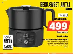 Power Chef MATTEO Multicooker Specialfunktion til havregrød tilbud