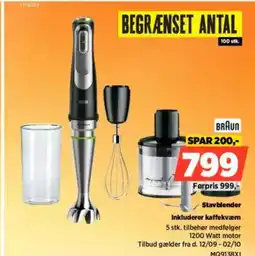 Power BRAUN Stavblender Inkluderer kaffekvæm tilbud