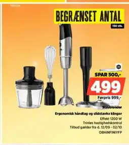 Power Stavblender Ergonomisk håndtag og slidstærke klinger tilbud