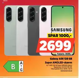 Power SAMSUNG Galaxy A56 128 GB Super AMOLED-skærm tilbud