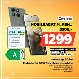 Power Motorola moto edge 60 Pro Understøtter 90 W TurboPower-opladning tilbud