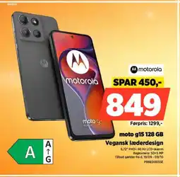 Power Motorola moto g15 128 gb vegansk læderdesign tilbud