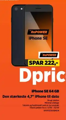 Power iPhone SE 64 GB Den stærkeste 4,7" iPhone til dato tilbud