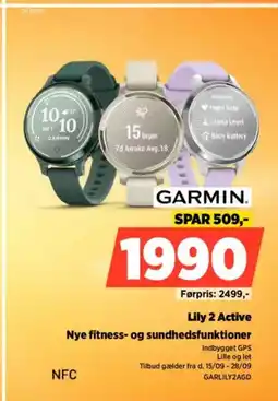 Power GARMIN Lily 2 Active Nye fitness- og sundhedsfunktioner tilbud