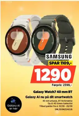Power SAMSUNG Galaxy Watch7 40 mm BT Galaxy Al nu på dit smartwatch tilbud
