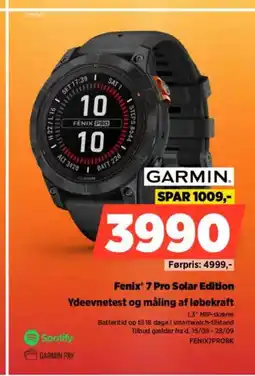Power Fenix* 7 Pro Solar Edition Ydeevnetest og måling af løbekraft tilbud