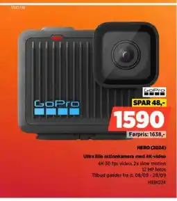 Power GoPro HERO (2024) Ultra lille actionkamera med 4K-video tilbud