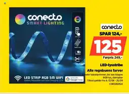 Power Conecto led-lysstribe alle regnbuens farver tilbud