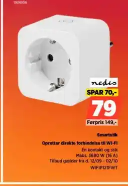 Power Nedis Smartstik Opretter direkte forbindelse til Wi-Fi tilbud