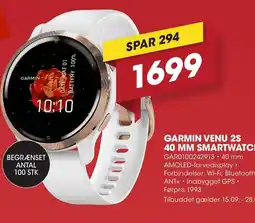 Punkt1 GARMIN Venu 2S 40 mm smartwatch tilbud