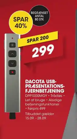 Punkt1 Dacota USB- præsentations- fjernbetjening tilbud