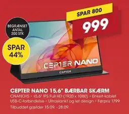 Punkt1 Cepter Nano 15,6" bærbar skærm tilbud