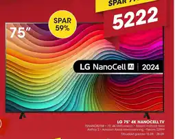 Punkt1 LG 75" 4k Nanocell TV tilbud