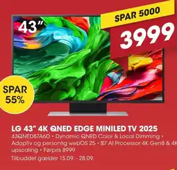 Punkt1 LG 43" 4K QNED edge miniled TV 2025 tilbud