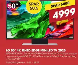Punkt1 LG 50" 4K QNED edge miniled TV 2025 tilbud