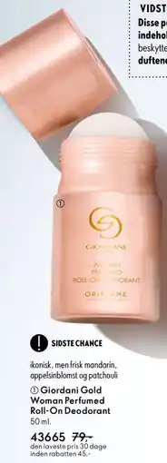 Oriflame Giordani Gold Woman Perfumed Roll-On Deodorant tilbud