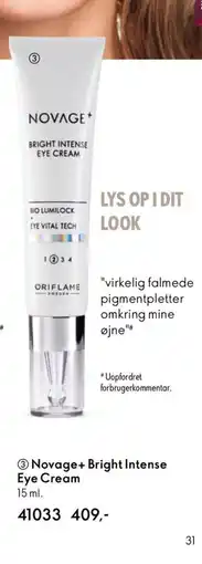 Oriflame Novage+ Bright Intense Eye Cream tilbud