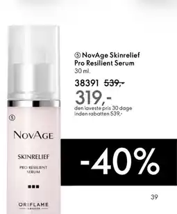 Oriflame NovAge Skinrelief Pro Resilient Serum tilbud