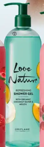 Oriflame Love Nature Refreshing Shower Gel with Organic Coconut Water & Melon tilbud