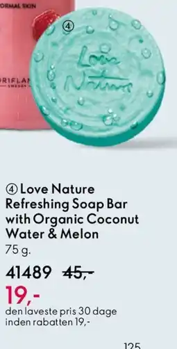 Oriflame Love Nature Refreshing Soap Bar with Organic Coconut Water & Melon tilbud