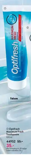 Oriflame Optifresh Maximum Fresh Toothpaste tilbud