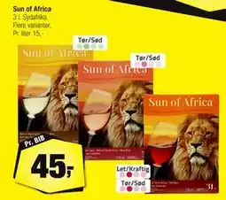 Calle Sun of Africa, DKK 45 tilbud