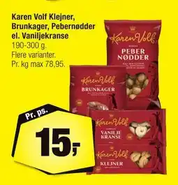 Calle Karen Volf Klejner, Brunkager, Pebernødder el. Vaniljekranse, DKK 15 tilbud