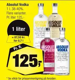 Calle Absolut Vodka, DKK 125 tilbud