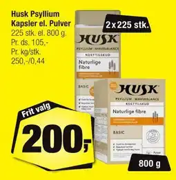 Calle Husk Psyllium Kapsler el. Pulver, DKK 200 tilbud