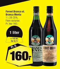 Calle Fernet Branca el. Branca Menta, DKK 160 tilbud