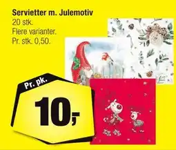 Calle Servietter m. Julemotiv, DKK 10 tilbud
