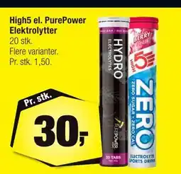 Calle High5 el. PurePower Elektrolytter, DKK 30 tilbud