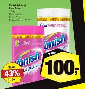 Calle Vanish White el. Pink Pulver, DKK 100 tilbud