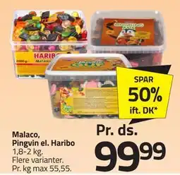 Fleggaard Malaco, Pingvin el. Haribo, DKK 99.99 tilbud