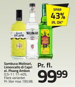 Fleggaard Sambuca Molinari, Limoncello di Capri el. Pisang Ambon, DKK 99.99 tilbud