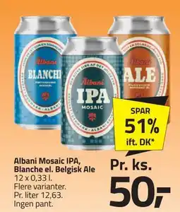 Fleggaard Albani Mosaic IPA, Blanche el. Belgisk Ale, DKK 50 tilbud