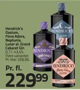 Fleggaard Hendrick’s Oasium, Flora Adora, Neptunia, Lunar el. Grand Cabaret Gin, DKK 229.99 tilbud