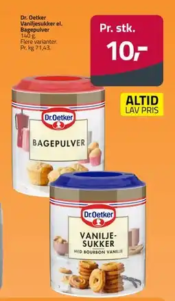 Fleggaard Dr. Oetker Vaniljesukker el. Bagepulver, DKK 10 tilbud