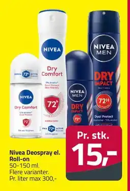 Fleggaard Nivea Deospray el. Roll-on, DKK 15 tilbud