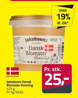 Fleggaard Jakobsens Dansk Blomster Honning, DKK 25 tilbud