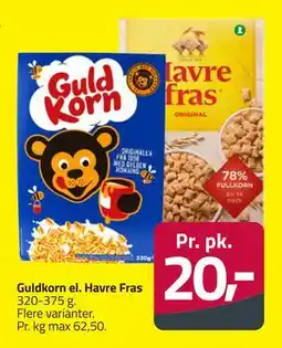 Fleggaard Guldkorn el. Havre Fras, DKK 20 tilbud