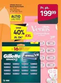Fleggaard Gillette Venus el. Mach3 Barberblade, DKK 199.99 tilbud