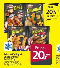 Fleggaard Fripozo Kylling el. Cheddar Bites, DKK 20 tilbud