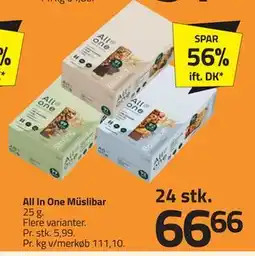 Fleggaard All In One Müslibar, DKK 66.66 tilbud