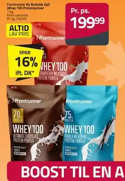 Fleggaard Frontrunner By Bodylab ApS Whey 100 Proteinpulver, DKK 199.99 tilbud